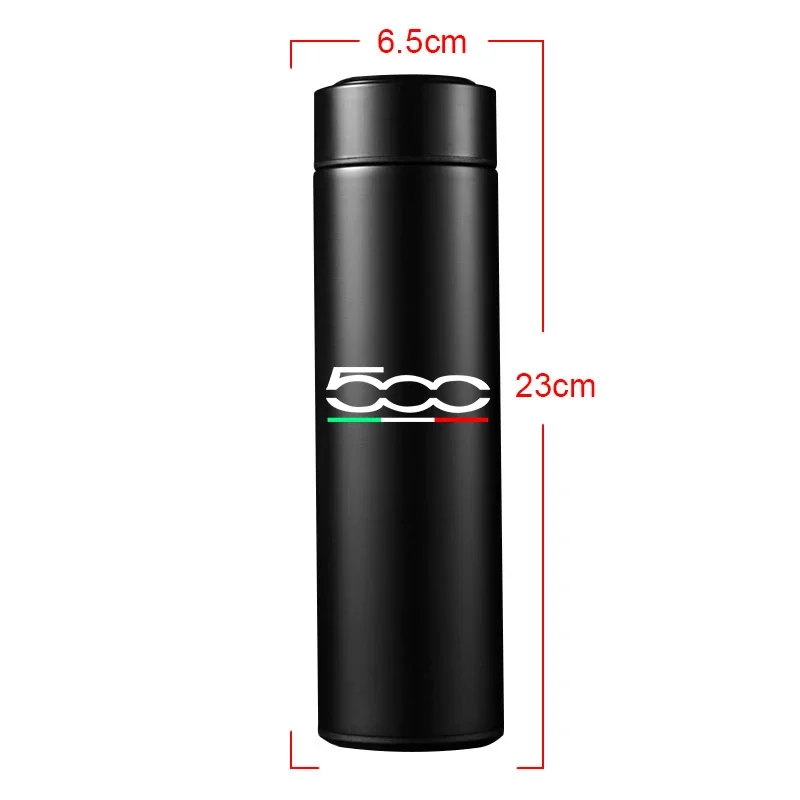 500ml Stainless Steel Car Thermos Bottle LED Intelligent Temperature Display for Fiat 500 Punto Uno Scudo Palio Tora Stilo Tipo