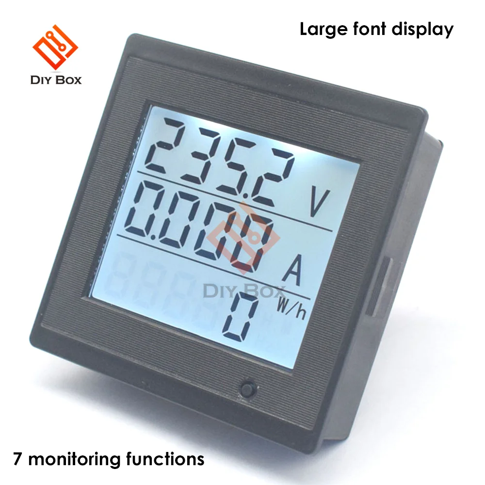 220V 20A AC 80-300V Electric Energy Meter Digital Display Volatge Current Meter Power Detector LCD Voltmeter Wattmeter Tester