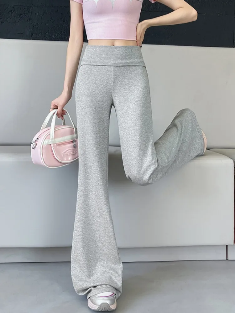 

Эластичные брюки для йоги с высокой талией, длинные повседневные брюки-колокольчик длиной до пола, тонкая летняя спортивная одежда, женские удобные брюки