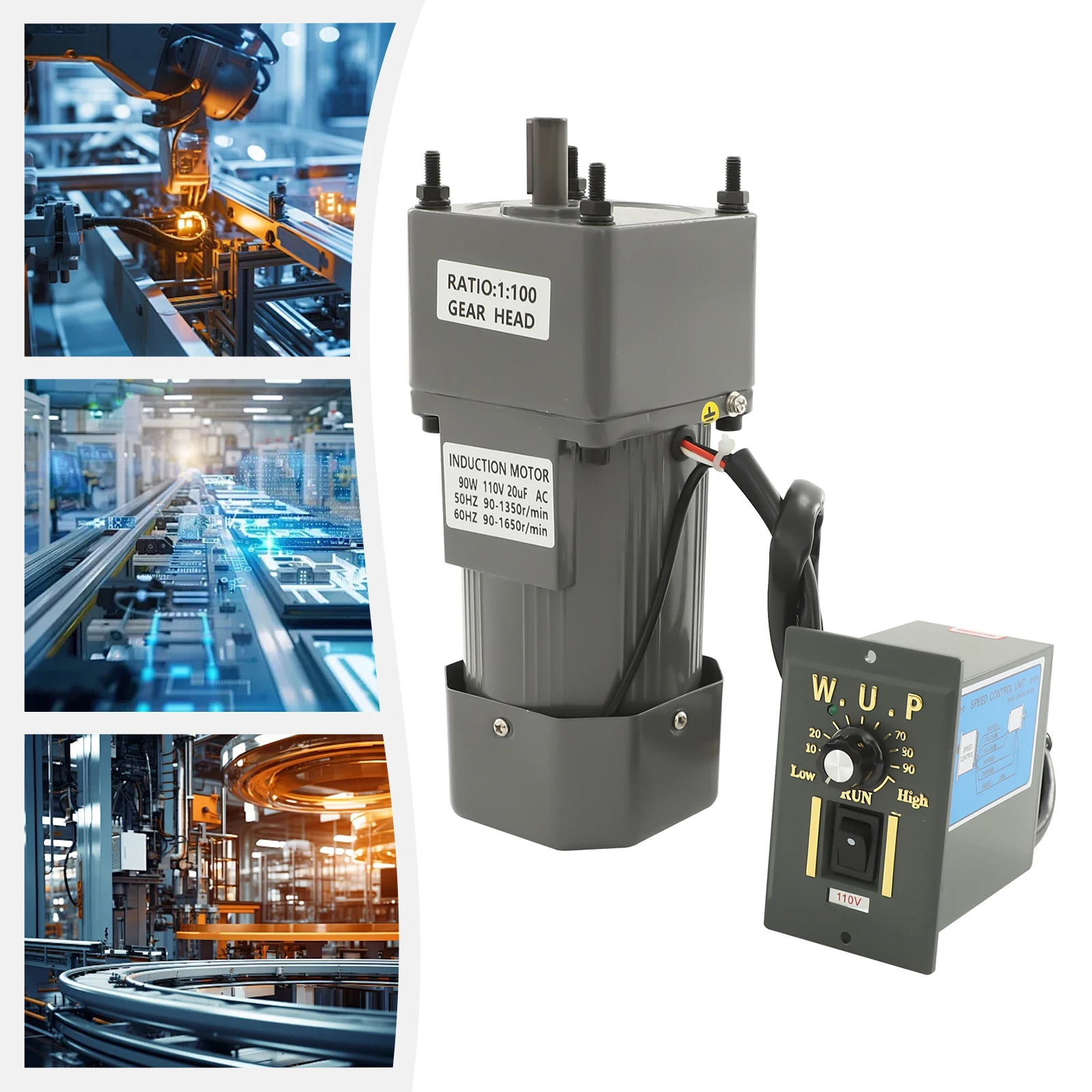 

Efficient Heat Dissipation Gear Reducer Motor - Large Cooling Holes&Built-In Fan, Wide Compatibility For Packaging/Printing/Food