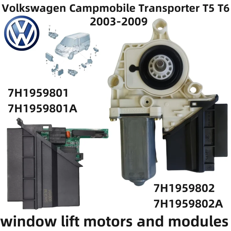 

For VW Transporter T5 T6 Campmobile window motor and modules 7H1959801 7H1959801A 7H1959802 7H1959802A Door lock system control