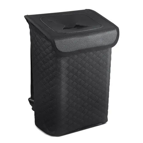 ढक्कन के साथ कार कचरादान - लीकप्रूफ PU लेदर ऑटो कचरादान, हटाने योग्य वाटरप्रूफ लाइनर, SUV, ट्रक के लिए हैंगिंग कार कचरादान 8 best sales कचरा गाड़ी - №6