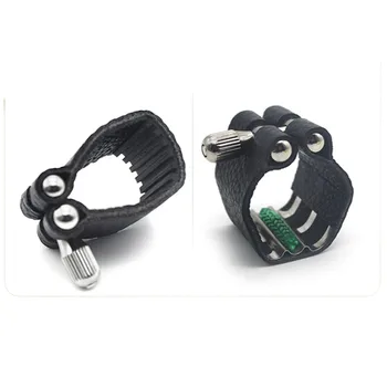 Saksofon tenorowy / sopranowy / altowy Ligatura Czarny plastikowy ustnik Skórzany Stałe akcesoria do saksofonu z miękkiej karty