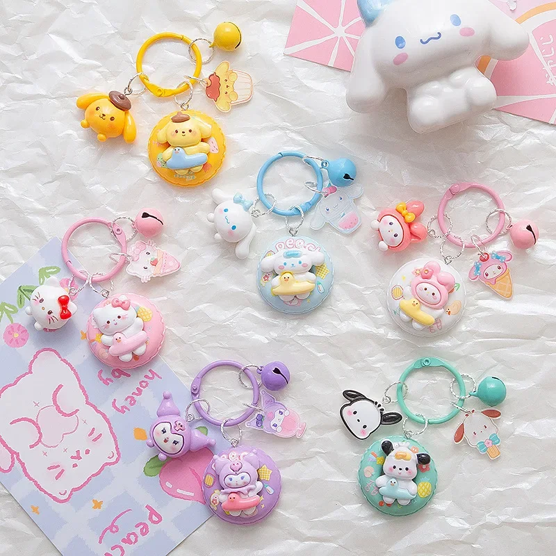

Cute Hello Kitty Cinnamoroll Sanrio Cartoon Backpack Hanging Accessories Kawaii Kuromi Anime Ins Keychain Pendant Kids Gifts