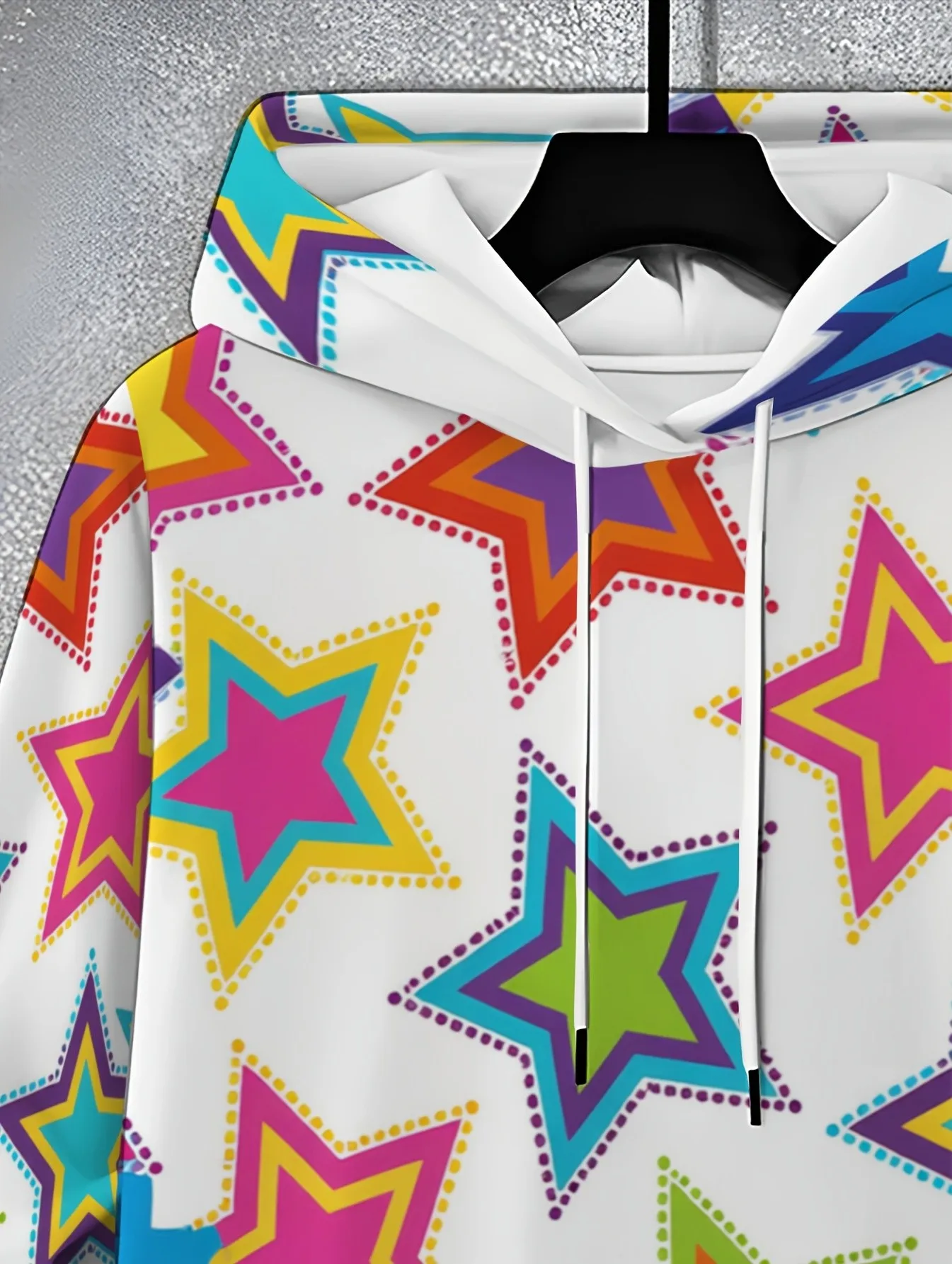 2026 Autumn/Winter New Style Street Casual Simple Fashion Comfortable 3D Star Pattern Printed Men's Hooded Sweatshirt Set view 5