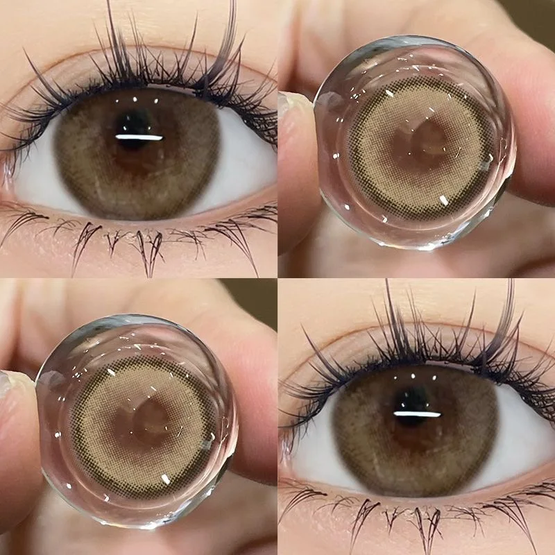 YIMEIXI 1 Pair Korean Lenses Colored Contact Lenses with Degree Myopia color cosmetic Brown Lenses Natural Eye Lenses color cosm