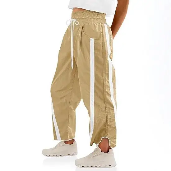 Exercising Drawstring Bucket Pants Women's Loose Fit Casual Trousers Polyester Fiber Universal Size for All Seasons