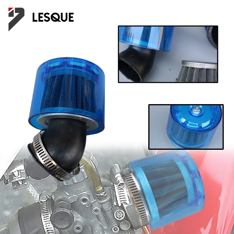 LESQUE Pit Dirt Bike Bend Elbow Stright WaterProof Air Filter Cleaner For 125cc 140cc 150cc 250cc ATV Motorbike Motorcycle