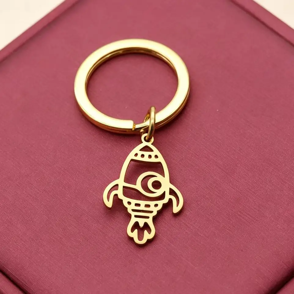 Chandler Cool Rocket Keychain Pendants Unique Present for Men Women Hollow Shapes Intricate Details Durable Material