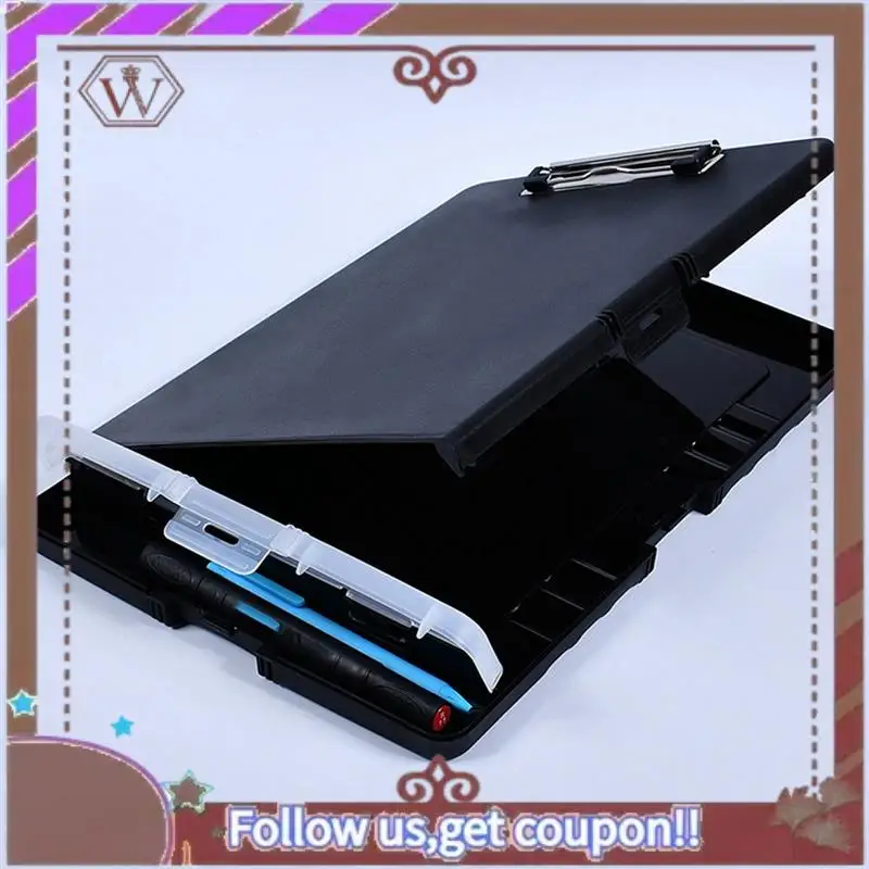 ABBG-Clip Board Органайзер Буфер обмена с хранилищем Буфер обмена для кормления Складная папка для файлов Пластиковый буфер обмена (черный) Простая установка