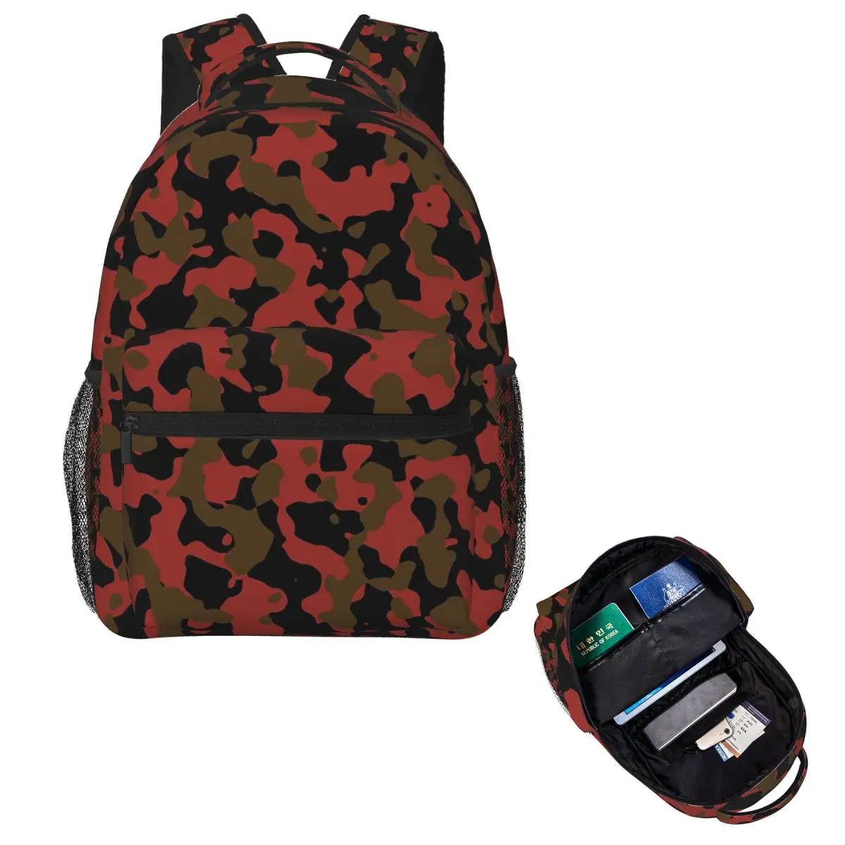 

Funky Camouflage Student Backpack School Bag Hiking Travel Daypack for Boys Girls Fashion Bookbag Shoulder Bags