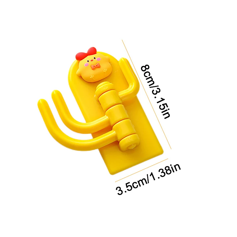 Rotatable Multi-purpose Cartoon Three-hook Hook Cute Student Dormitory Punch-free Traceless Sticky Hook Wall Door Key Hook Tool