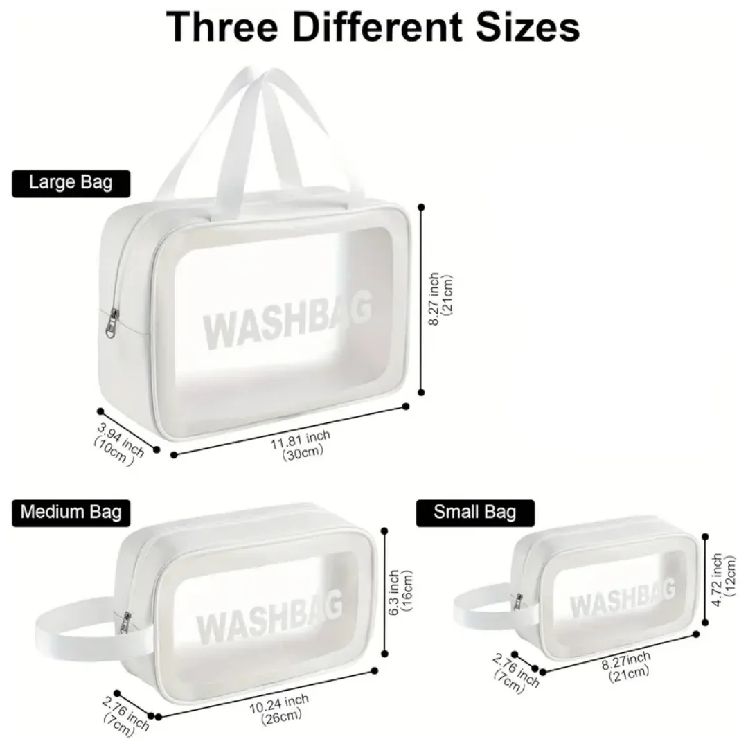 Simple Letters Pattern Makeup Bag, Versatile Lightweight Toiletry Wash Bag For Women