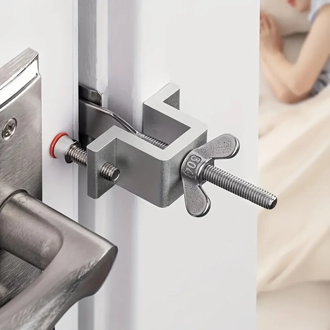 Portable Hotel Lock Door Privacy Security Device Dual Nut Adjustable Home Safety Door Stopper Anti-Theft Door Lock