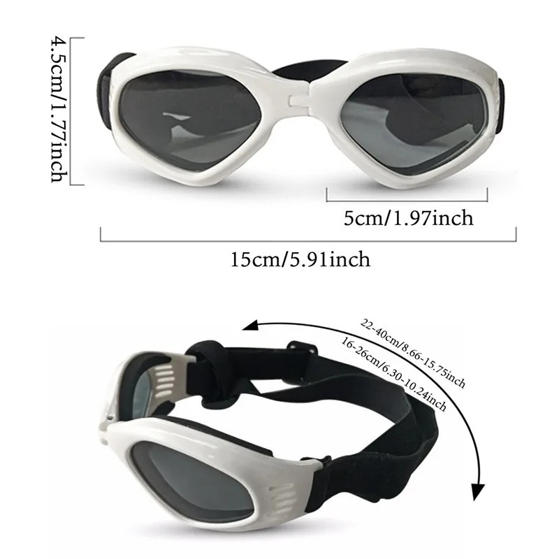 Gafas de sol plegables para perros ajustables anti-UV visión clara - imagen 4
