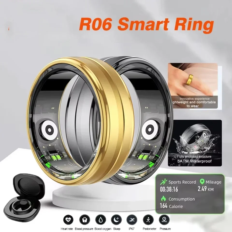 

AWUA R06 Smart Ring Health Sleep Heart Rate Blood Oxygen Monitor IP68 5ATM Waterproof Multi Sport Mode Wearable Men Women