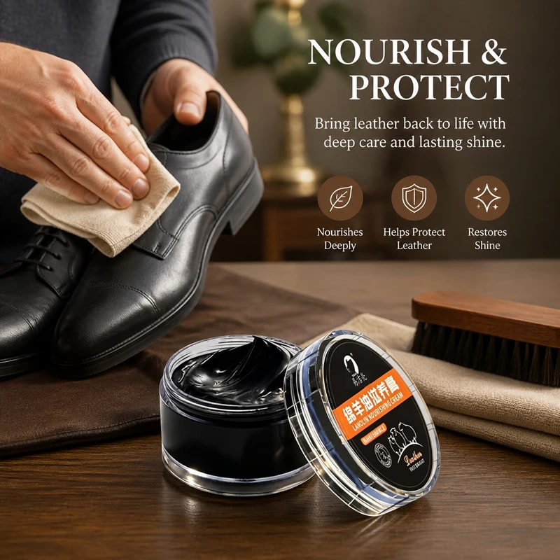 Black Sheep Oil Nourishing Cream (with Sponge Included), Deep Nourishment, Leather Care & Polishing