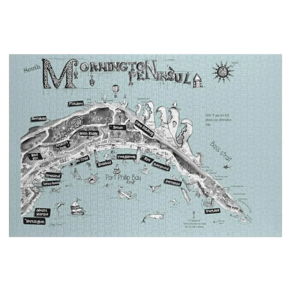 Mornington Peninsula map Jigsaw Puzzle Custom Child Gift Woods For Adults Custom Puzzle