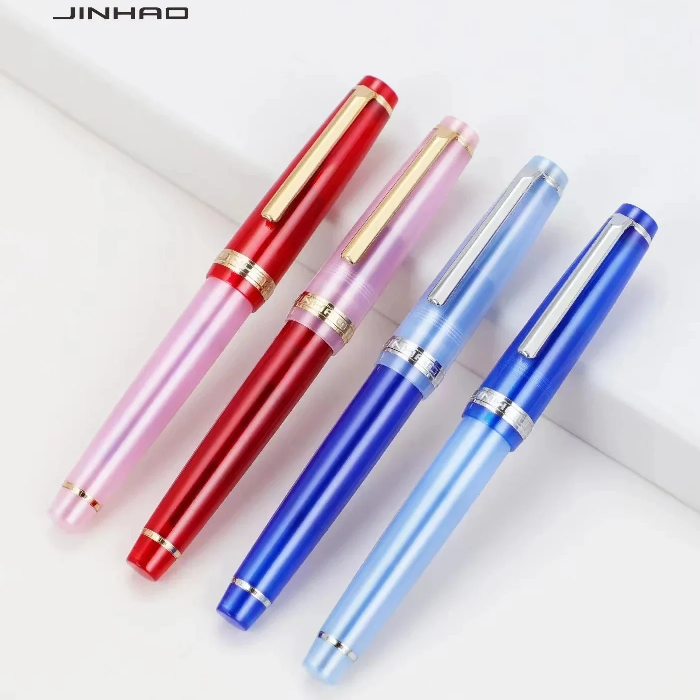 

Jinhao 82 DIY Transparency Fountain Pen Acrylic Ink Spin Golden EF/F Nib Elegante Business Office School Supplies Writing Pen