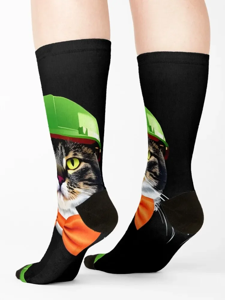 Catwithhardhats kattenwerker Sokken gekke gekleurde vloersokken Dames Heren