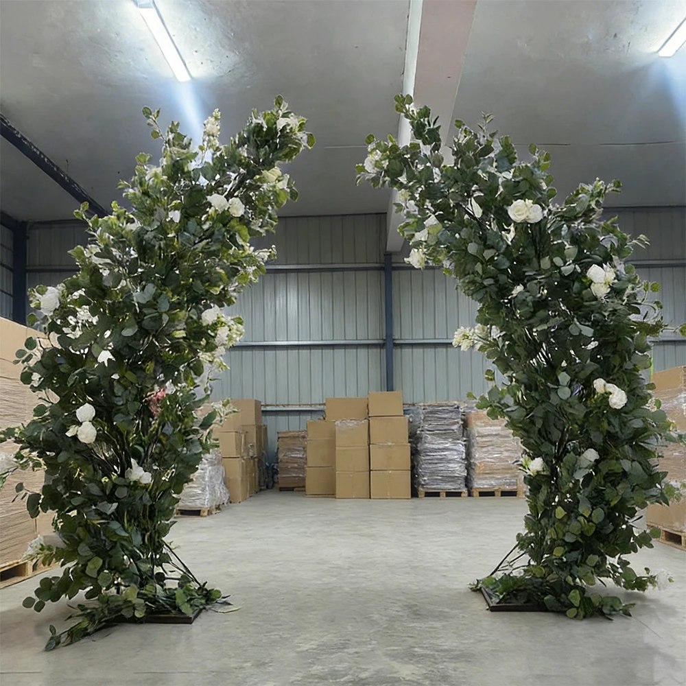 3M/2M Pink White Artificial Cherry Blossom Tree Arch Fiberglass Flower Stand Faux Floral Arbour Wedding Indoor Party Decoration image 3