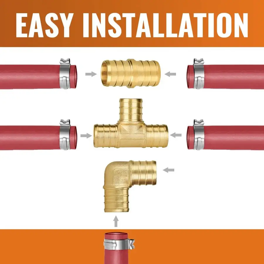 36 pacotes de 3 4 acessórios PEX, 12 cada acoplamento em T de cotovelo, sem acessórios Pex de latão de chumbo, variedade de 3 4 polegadas, certificação UPC, NSF