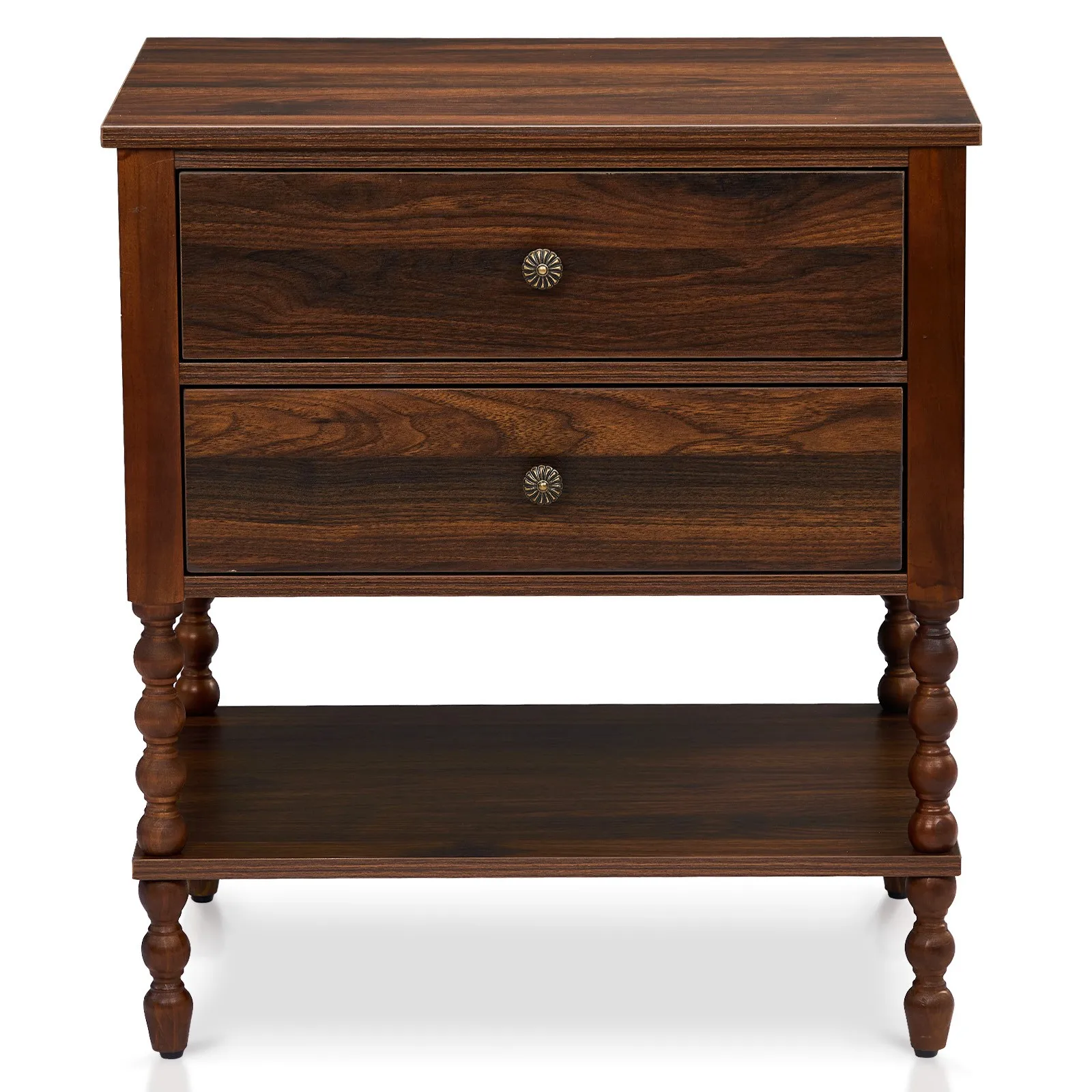 

Vintage nightstand W/ Drawers Storage Chest with Drawers Solid Wood Side Table