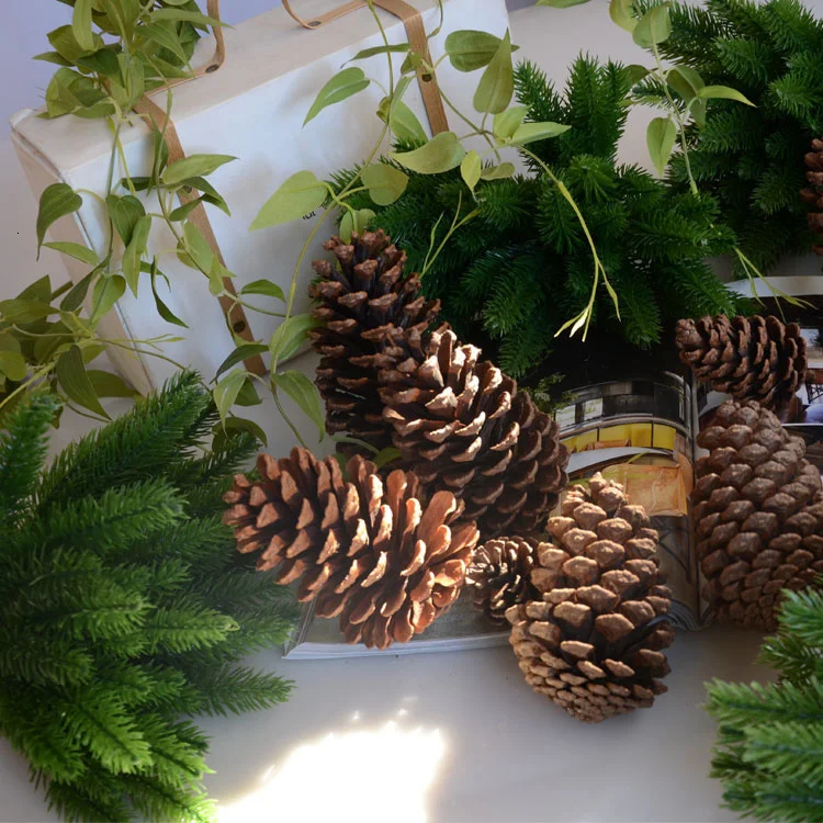 1Pack Fake Christmas Tree Pine Branches Xmas Berries For Christmas Tree DIY Wreath Decorations Noel Table Ornaments Kids Gifts