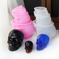 3D Skull Shape Silicone Mold DIY Halloween Skull Candle Silicone Mold Epoxy Plaster Home Decoration Resin Casting Art Crafts