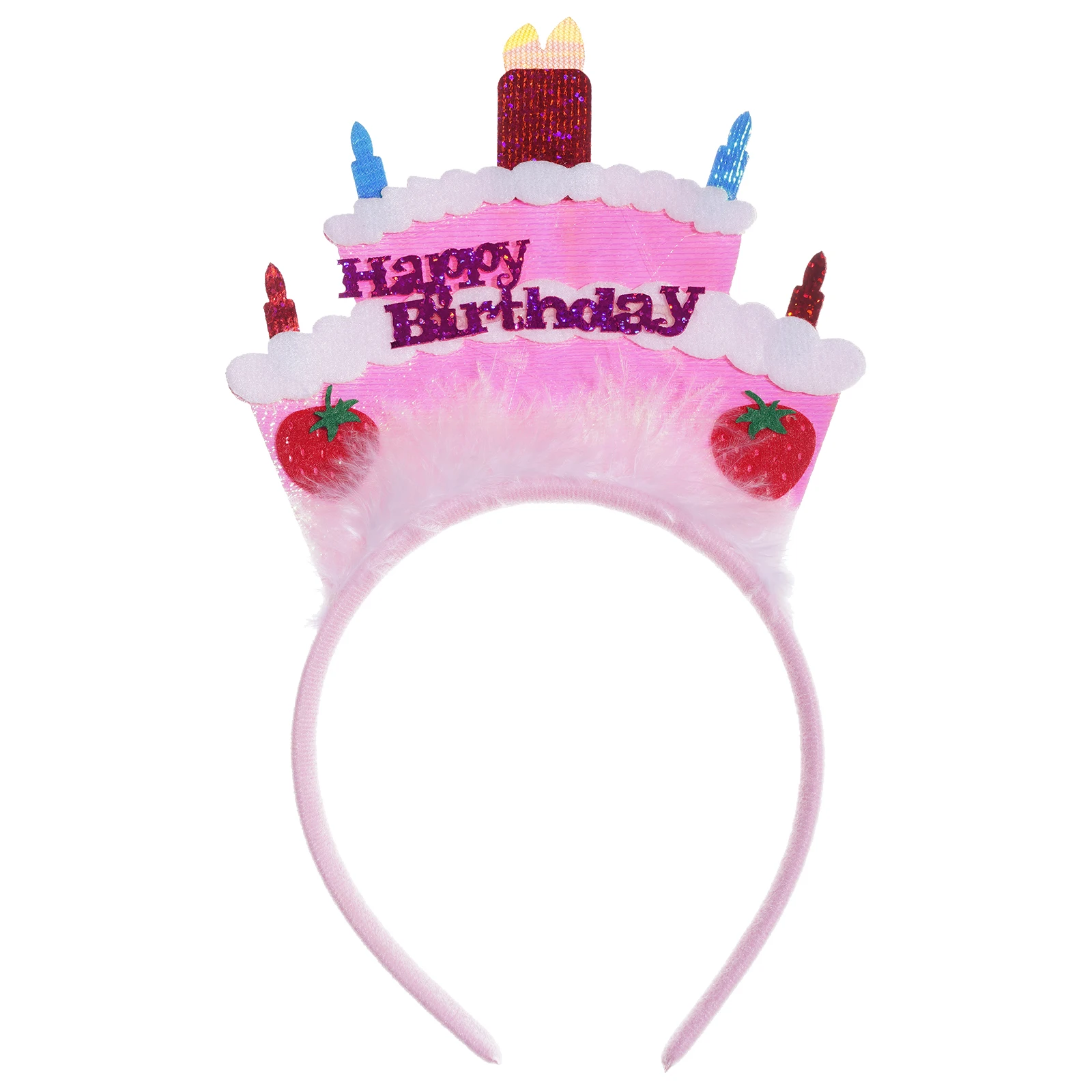 Happy Birthday Headband Kawaii Hat Caps Candle Cake Headwear Baby Girls Headdress Hair Hoops Baby Shower Party Decor Photo Props