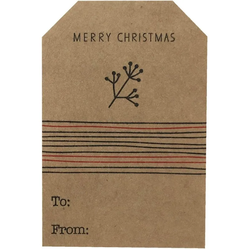 1 Roll Natural Kraft Simple Christmas Gift Tags Holiday Present Stickers 2 x 3 Inch 100 Total Adhesive Labels image 4