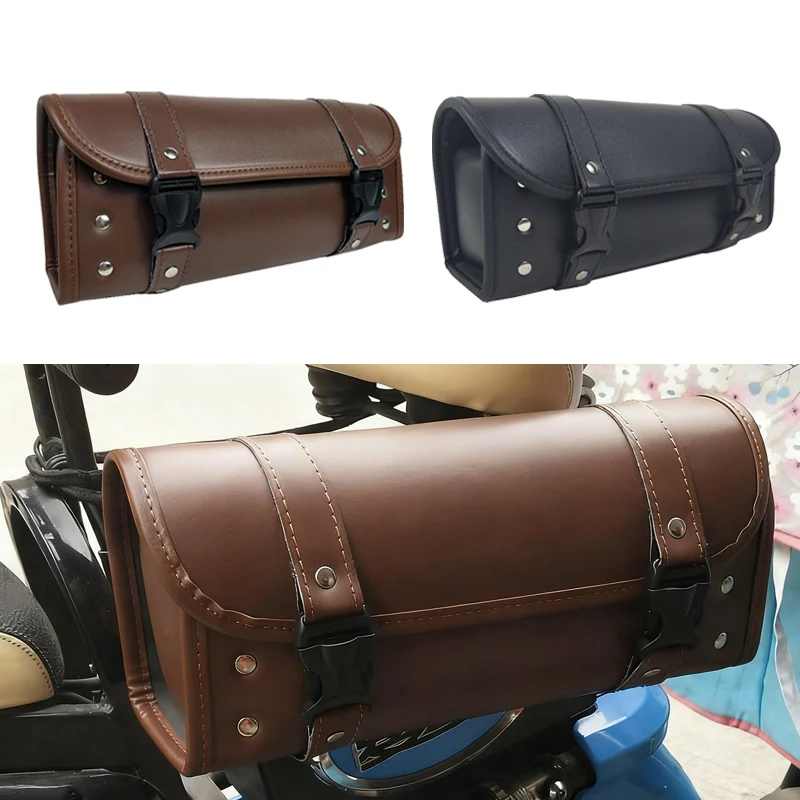 

Водонепроницаемая мотоциклетная сумка для инструментов, седельная сумка из искусственной кожи, велосипедная вилка, сумки на руль для Chopper Bobber Cruiser Sportster XL 883