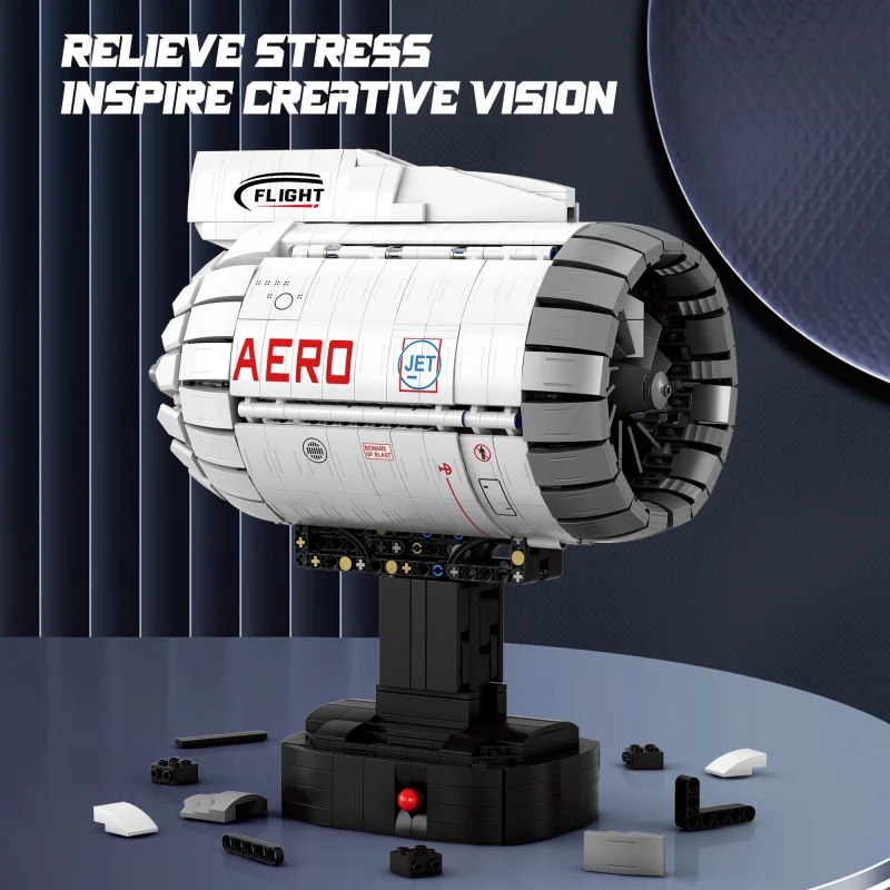 ตัวต่อเครื่องยนต์เทอร์โบแฟน Reobrix 33019 แบบประกอบเอง ของเล่นเด็กผู้ชาย ของตกแต่ง ของขวัญ
