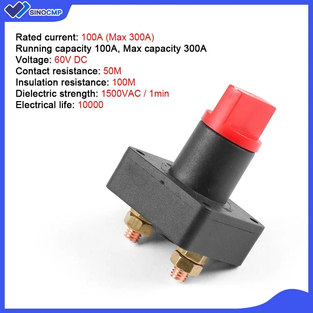 

Главный разъединитель аккумулятора 300А, поворотный выключатель для BOAT YACHT CAR TRUCK RV VAN, корпус из АБС-пластика, латунный винт 6 мм, 60 В постоянного тока