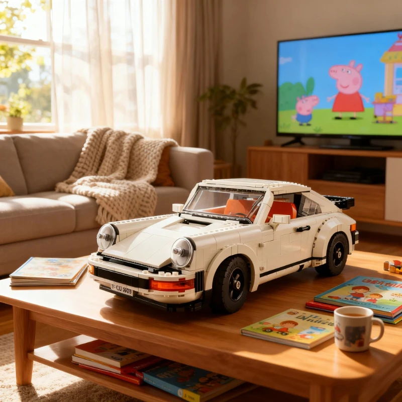 2025 1458PCS Retro Car Building Blocks Set - 2in1 Classic Race Car Model Kit for Adults, Teens, Kids - Creative Christmas Gift