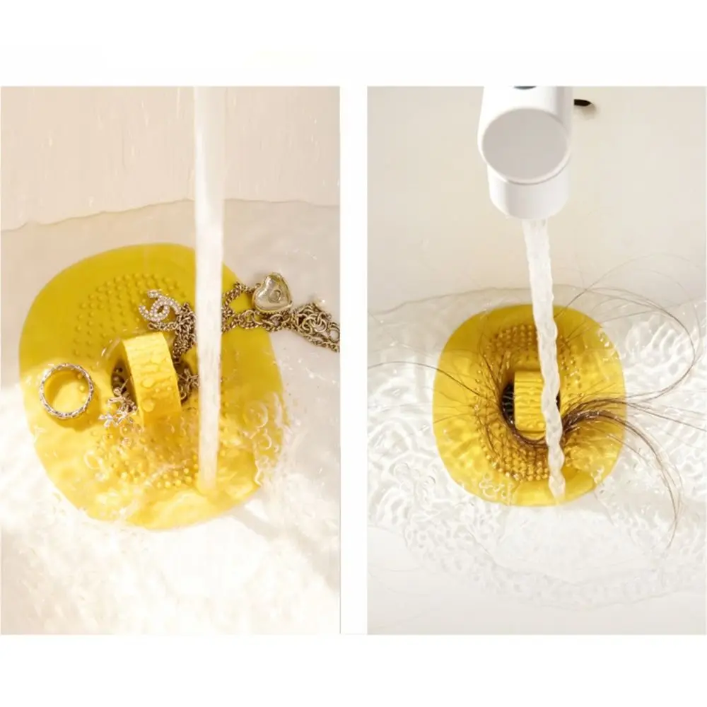Durable Silicone Sink Drain Stopper Anti Clogging Oval Drain Hair Catcher Non Slip Kitchen Sink Filter Cover Drain Accessories