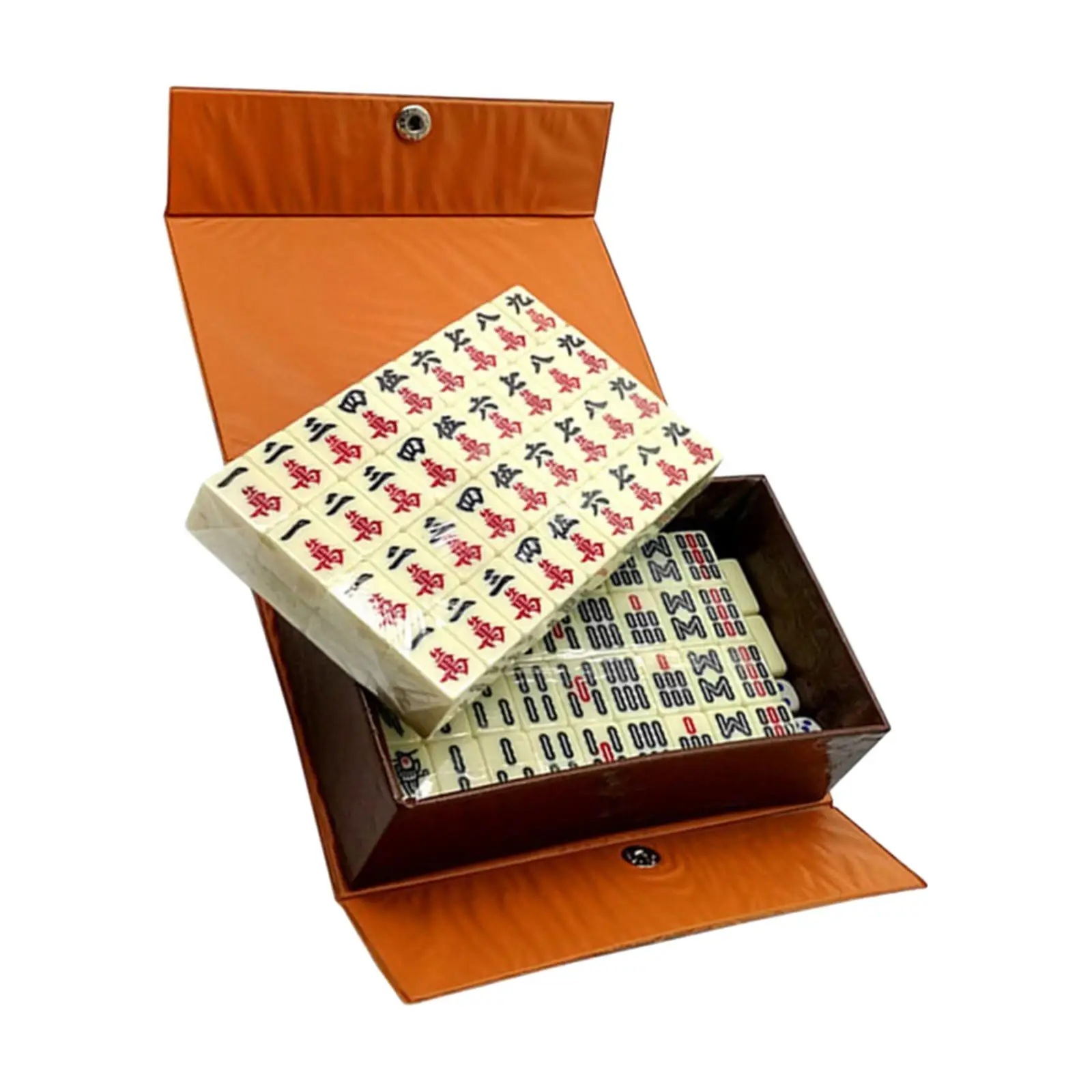 Portable Chinese Mahjong Game Set with 146 Tiles,  with Carrying Travel Case Travel Mahjong Set for Family Leisure Adults