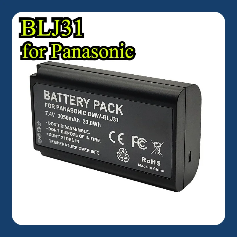 3050 mAh BLJ31 Akku für Panasonic LUMIX S1 Hohe Kapazität DMW-BLJ31GK Ersatz-Li-Ionen-Stromversorgung mit Schnellladung