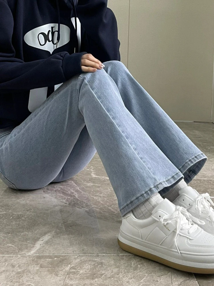 

Легкие джинсы-колокольчики, женские универсальные удлиненные джинсы с высокой талией для похудения, весенние новые джинсы против морщин