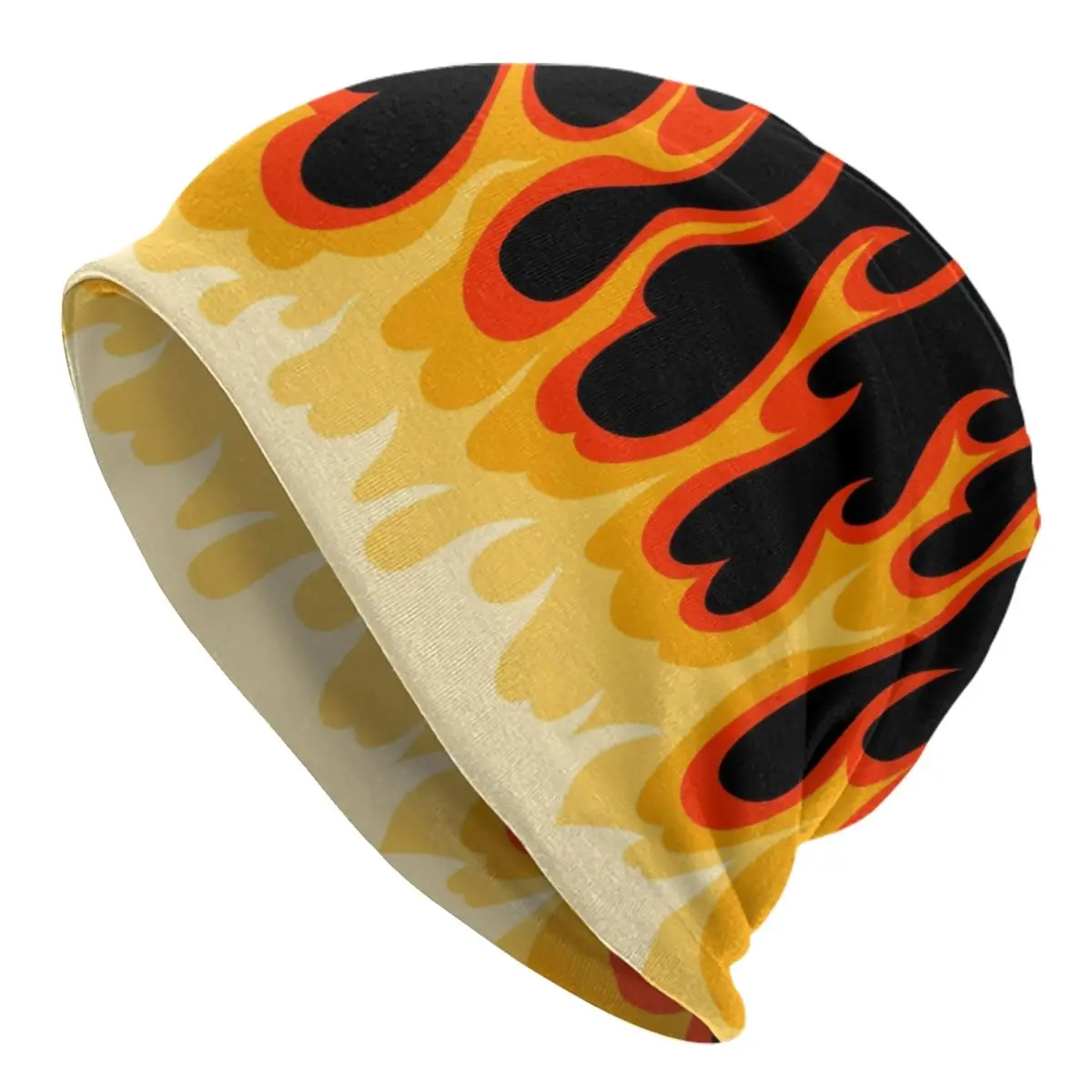 

Custom Red Classic Racing Flames Bonnet Hat Knitting Hats Men Women Cool Unisex Adult Hot Fire Winter Warm Skullies Beanies Caps