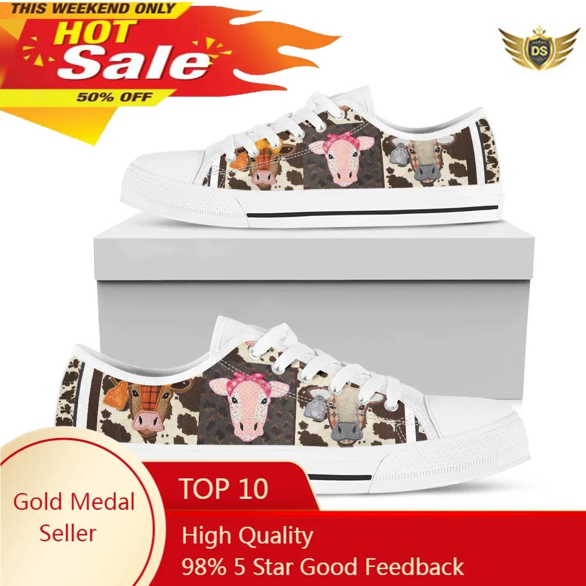 Cute Animal Cow Lover Canvas Shoes Women Breathable Sneakers Brand Sport Shoes For Woman Casual Vulcanized Shoe Flats