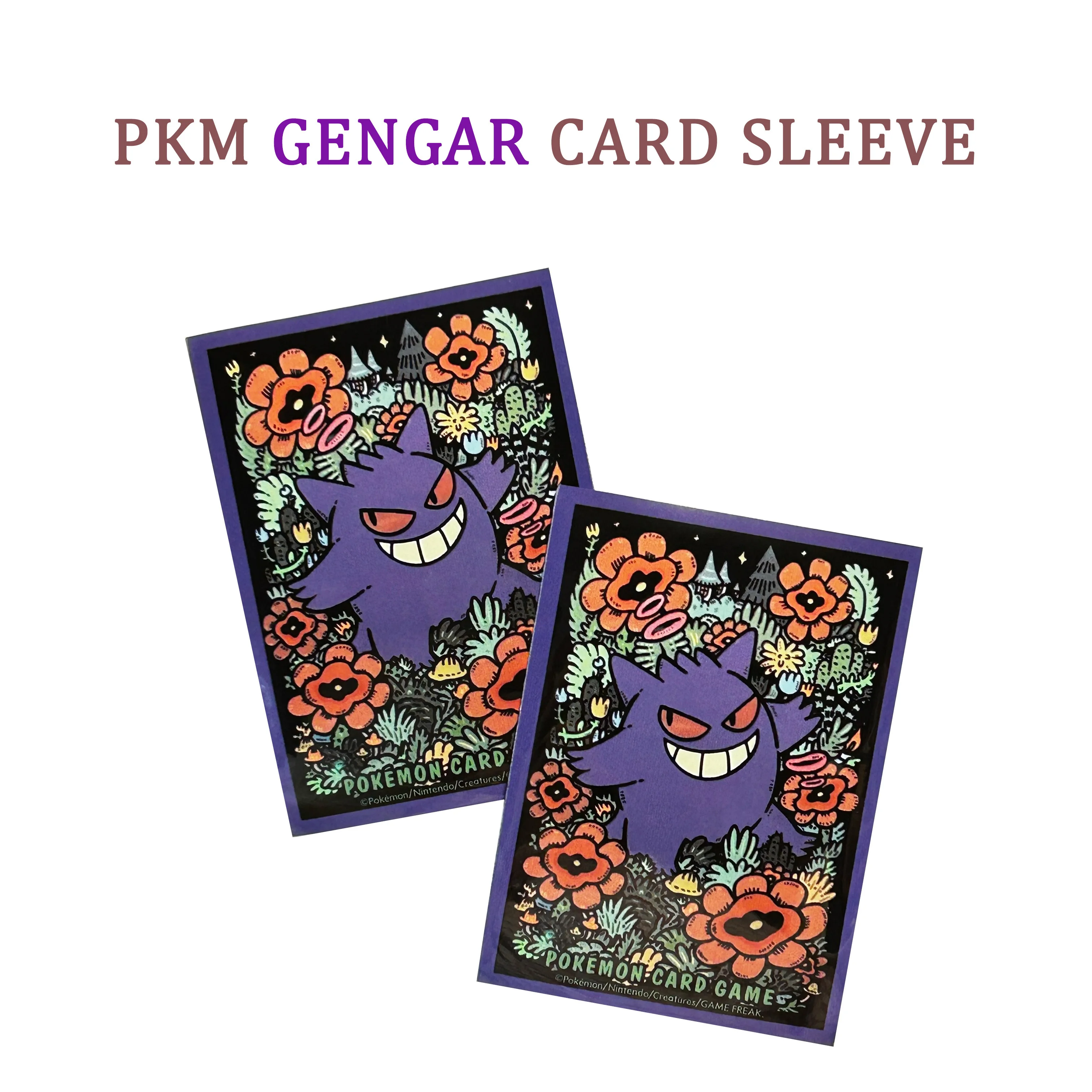 60 szt. 66x91mm Ochraniacze na karty Pokemon Cute Animes PTCG Wysokiej Jakości Karty Kolekcjonerskie Pokrowce na Gry Karciane Prezent Zabawka Gengar/Mew