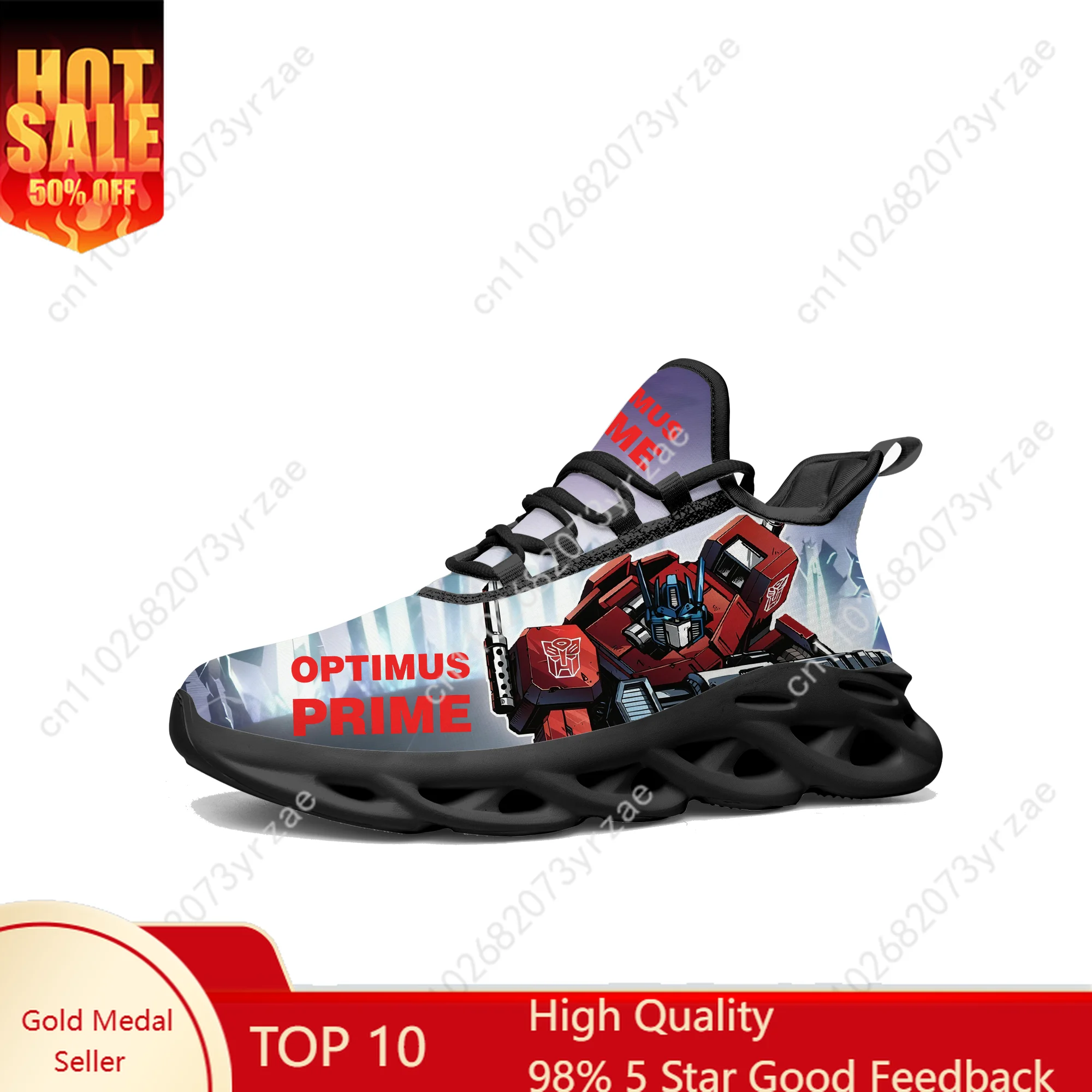 

Optimus Prime Flats Sneakers Cartoon Game Men Women Teenager Sports Running Shoes Fashion High Quality Tailor Made Lace Up Shoe