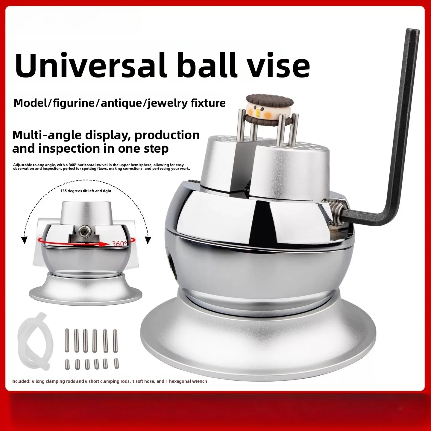 Ancient Coin Cleaning Seal Carving Table Universal Ball Bench Cutters Rotating Model Tool Fixture  DIY Hand Fixture
