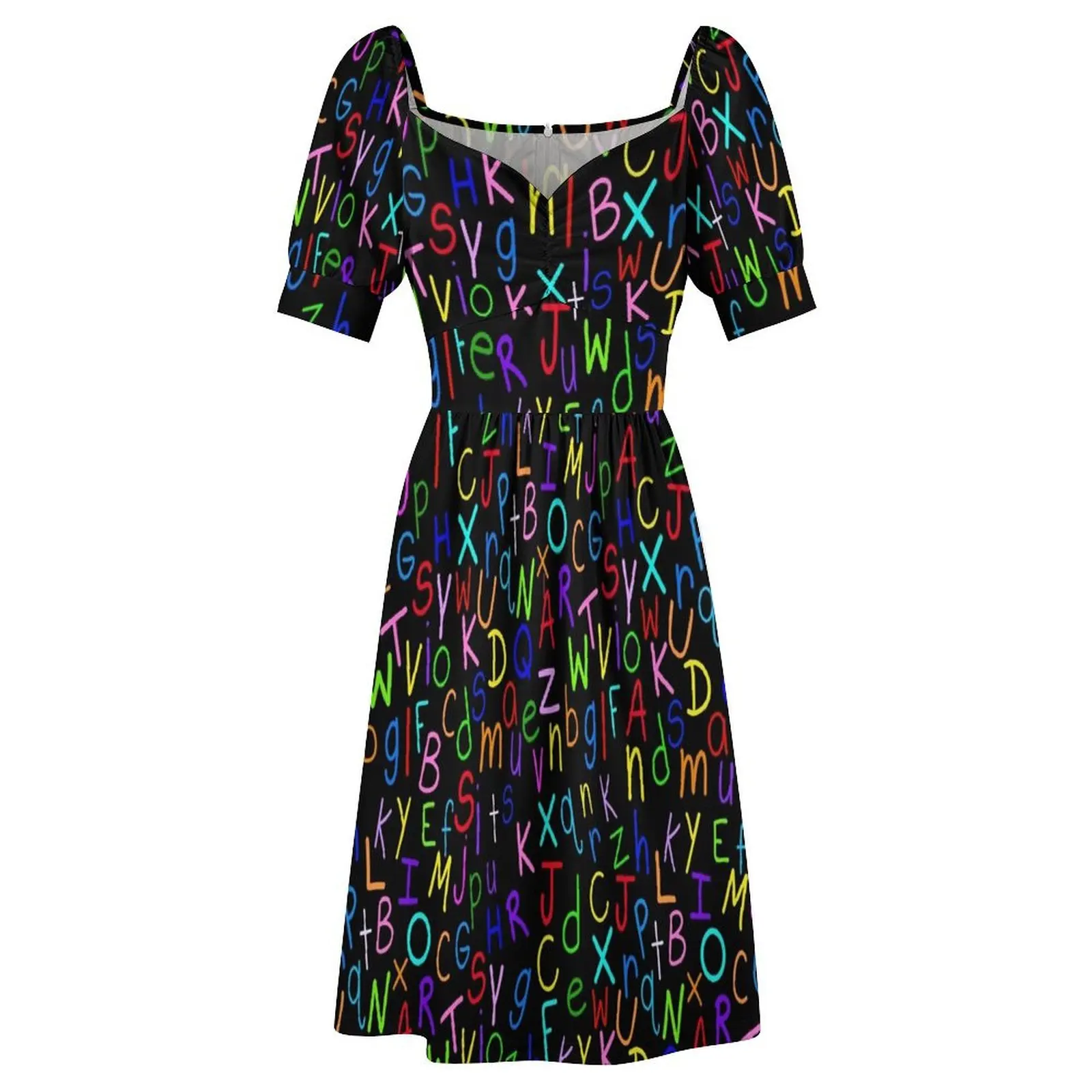 Alphabet Soup 2 Short Sleeved Dress long dresses for women Clothing female Party dresses Dress