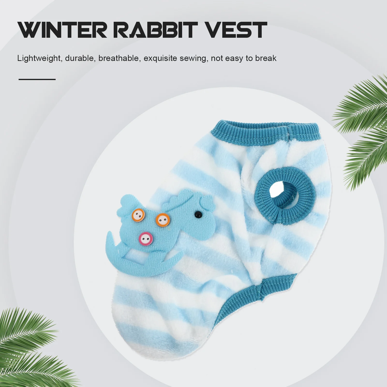 

Winter Warm Rabbit Vest Lightweight Breathable Coral Fleece Durable Rabbit Clothing Bunny Harness Pet Guinea Pig Outfit