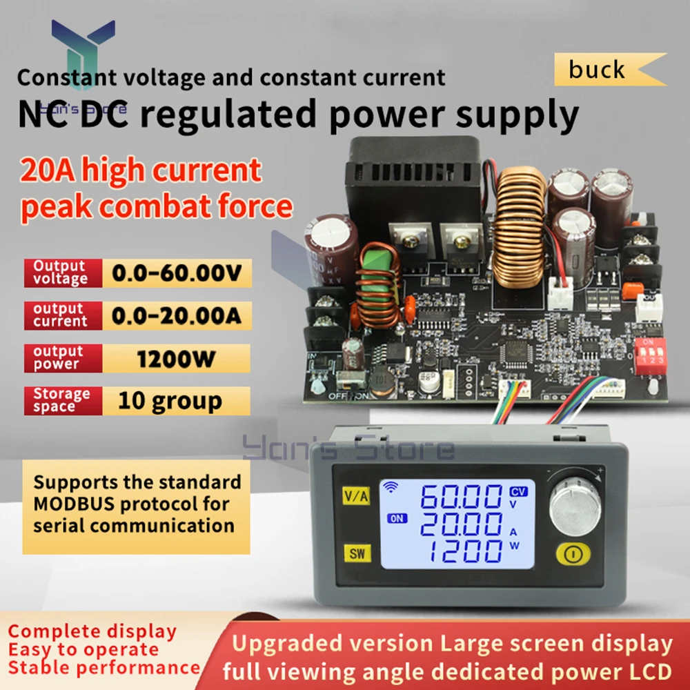 DC 6V-70V to 0-60V 15A 20A 900W 1200W CNC Adjustable DC Voltage Regulator CV CC Step Down Power Supply Module XY6015L XY6020L