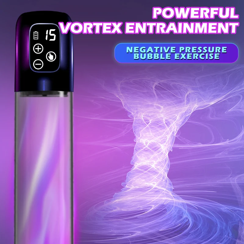 IPX7 Electric Penis Pump with 5 Suction Penis Massager Stimulator Enlargement Enhancer Male Masturbator Sex Toys for Men 18+