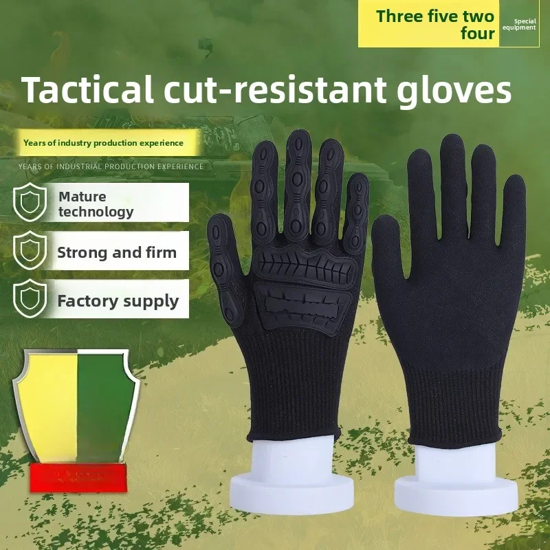 Mechanical Protection Touch Screen Training Labor Insurance Cycling Anti-collision All-finger Gloves Tactical Anti-cut Gloves