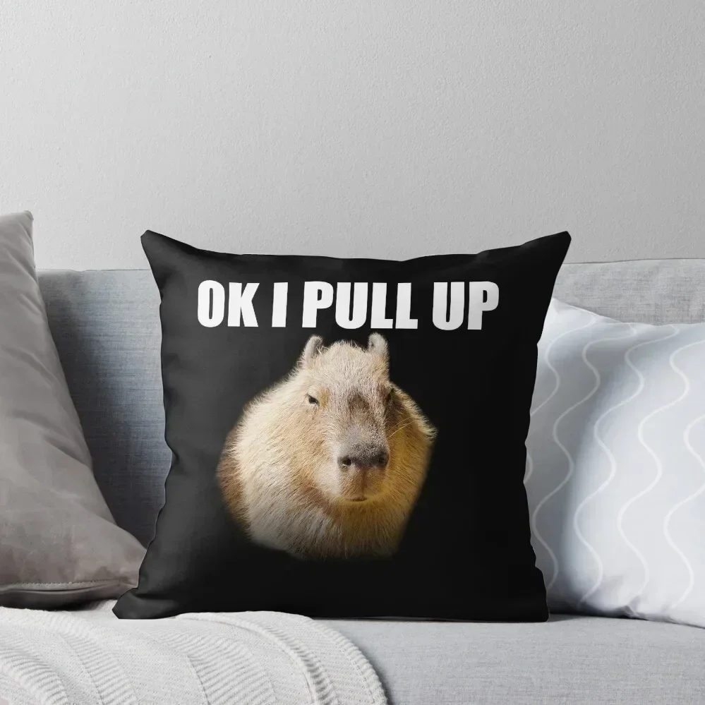 

Ok I Pull Up Capybara Throw Pillow autumn decoration Sofa Decorative Covers pillow